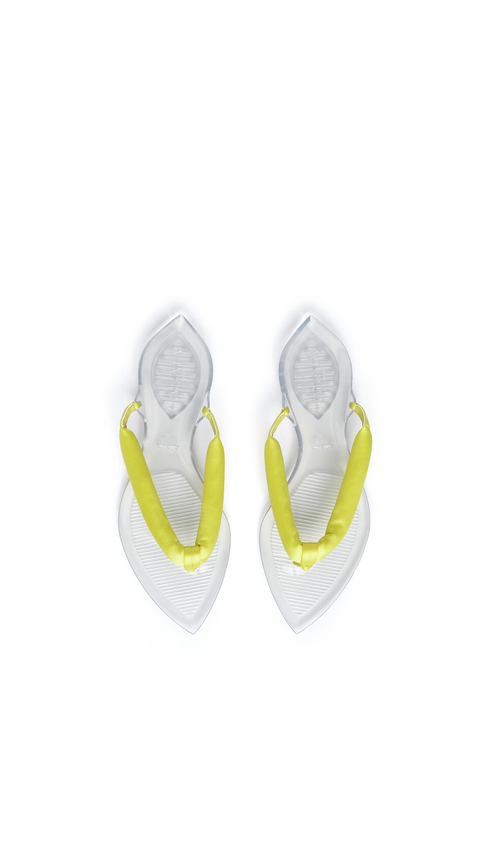 ALA&Iuml;A INVISIBLE THONG IN SATIN LEMON YELLOW - View 4