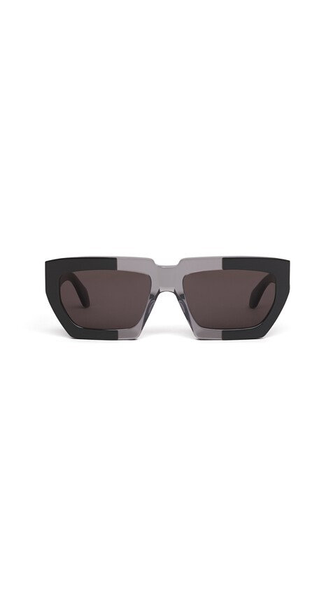 ALA&Iuml;A MELTED RECTANGULAR SUNGLASSES BLACK/GREY