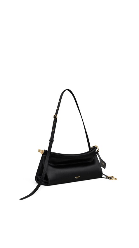 ALA&Iuml;A LE CLICK EAST WEST SMALL BAG IN SATIN BLACK - View 2