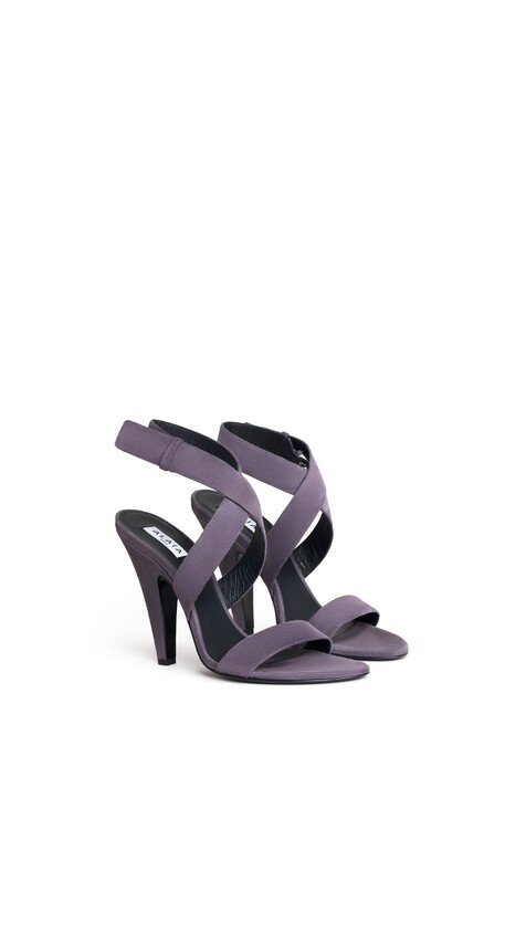 ALA&Iuml;A CONE SANDALS IN SUEDE GREY - View 2