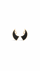 BLACK/GOLD - ALA&Iuml;A EDGE EARRINGS IN LEATHER