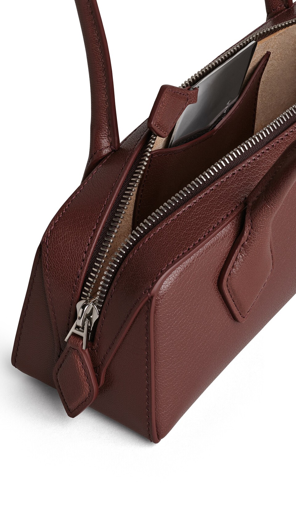 ALA&Iuml;A LE TECKEL SMALL BAG IN LEATHER BROWN - View 3