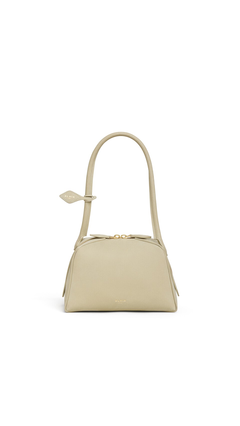 ALA&Iuml;A LE BOULEDOGUE SMALL BAG IN NUBUCK ALMOND GREEN