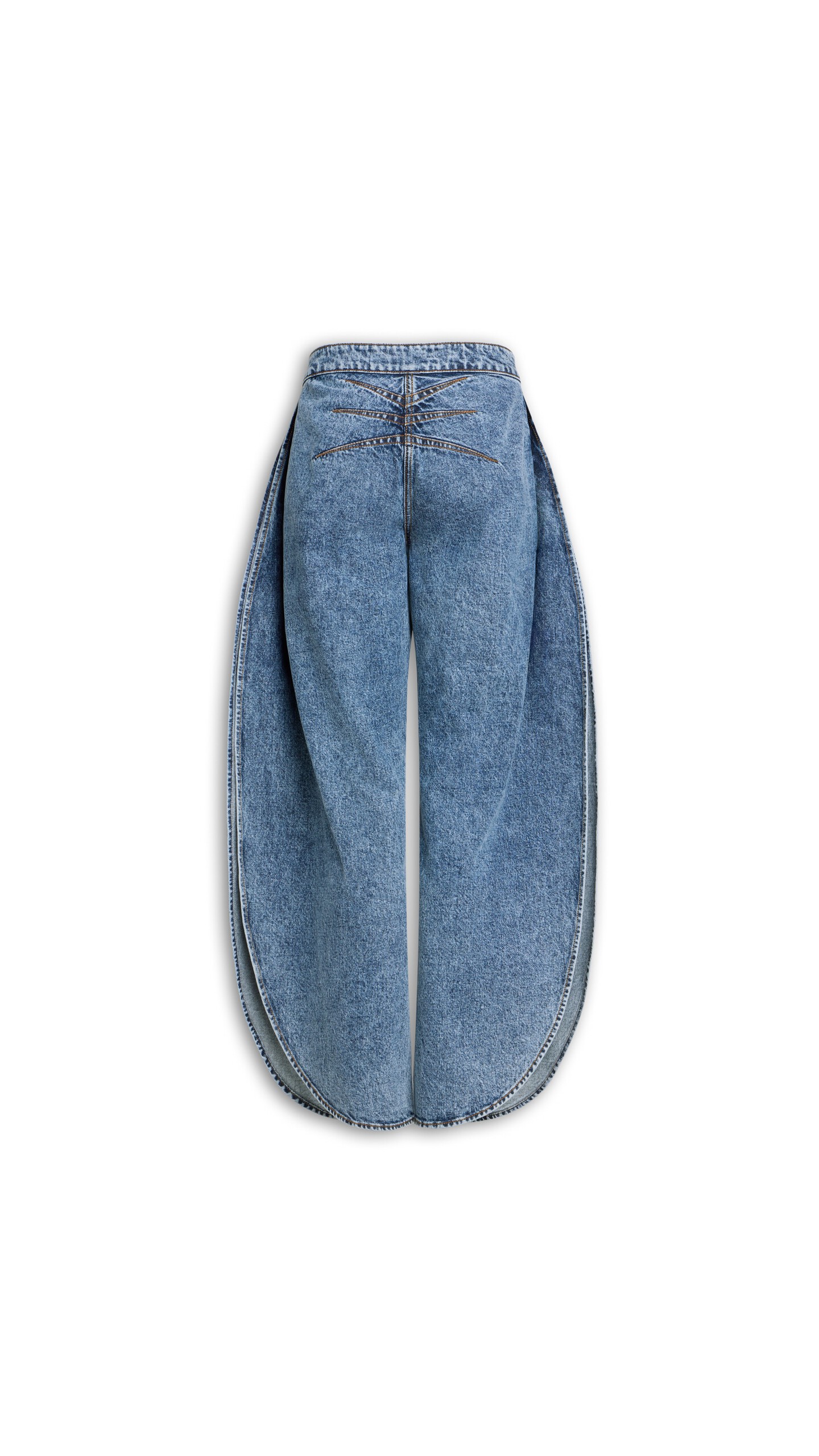 ALA&Iuml;A PETAL DENIM PANTS SNOW BLUE - View 5