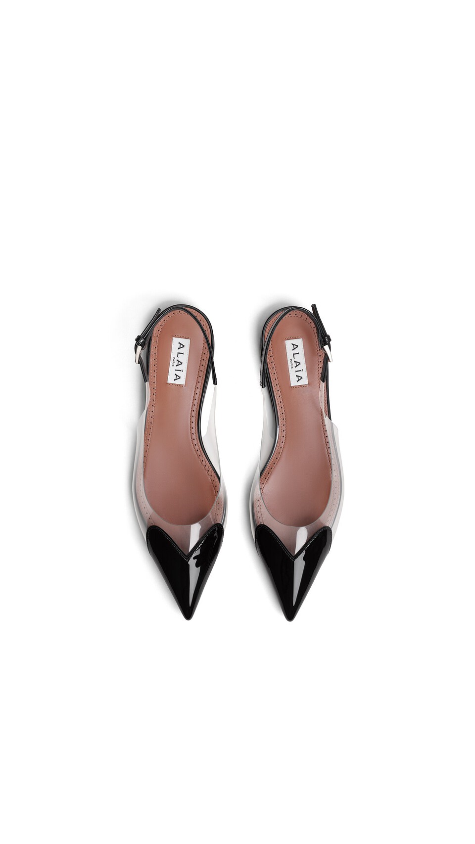 ALA&Iuml;A LE C&OElig;UR FLAT SLINGBACKS IN PATENT CALFSKIN BLACK - View 3