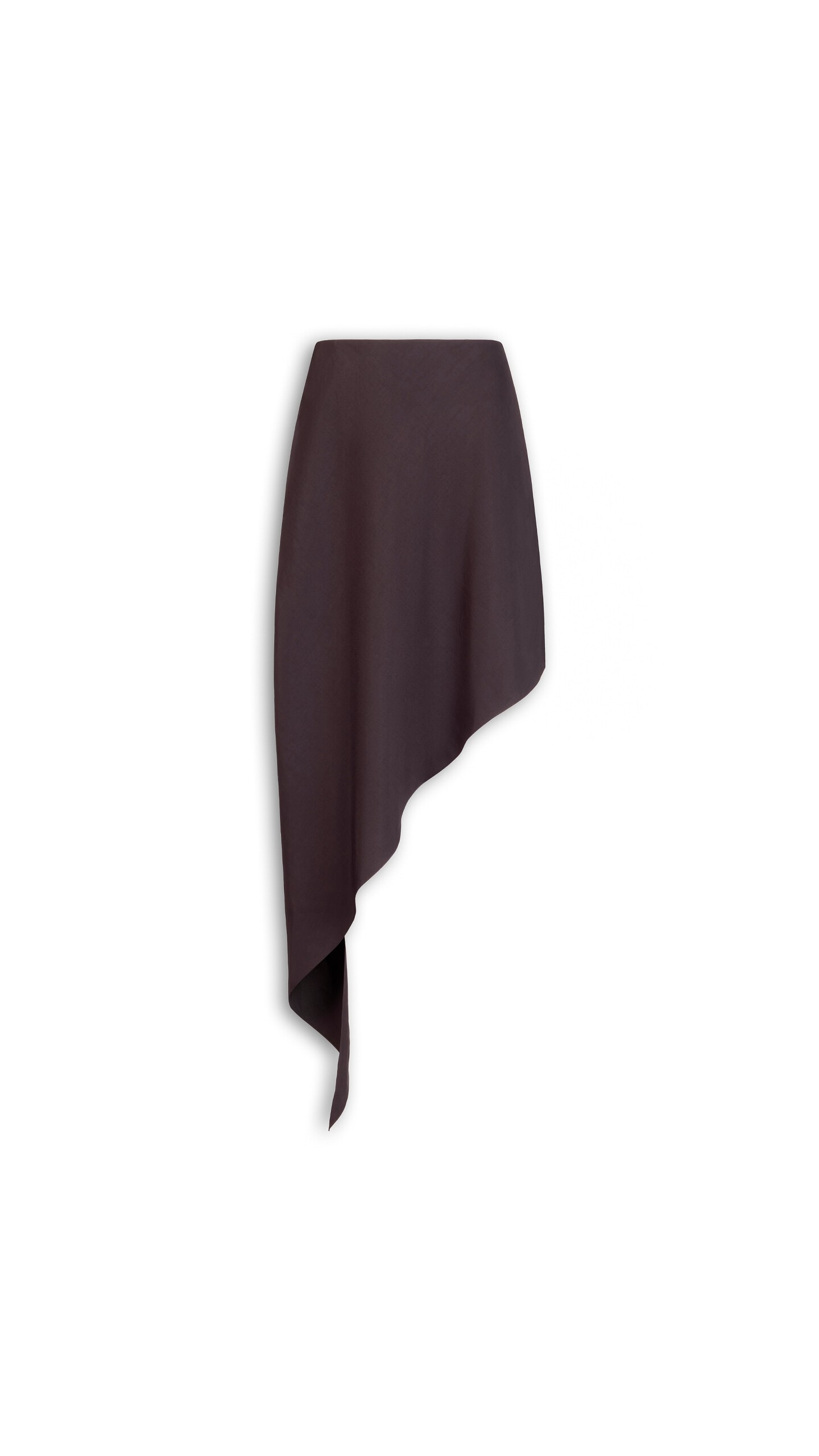 ALA&Iuml;A POPLIN POINTED SKIRT EGGPLANT