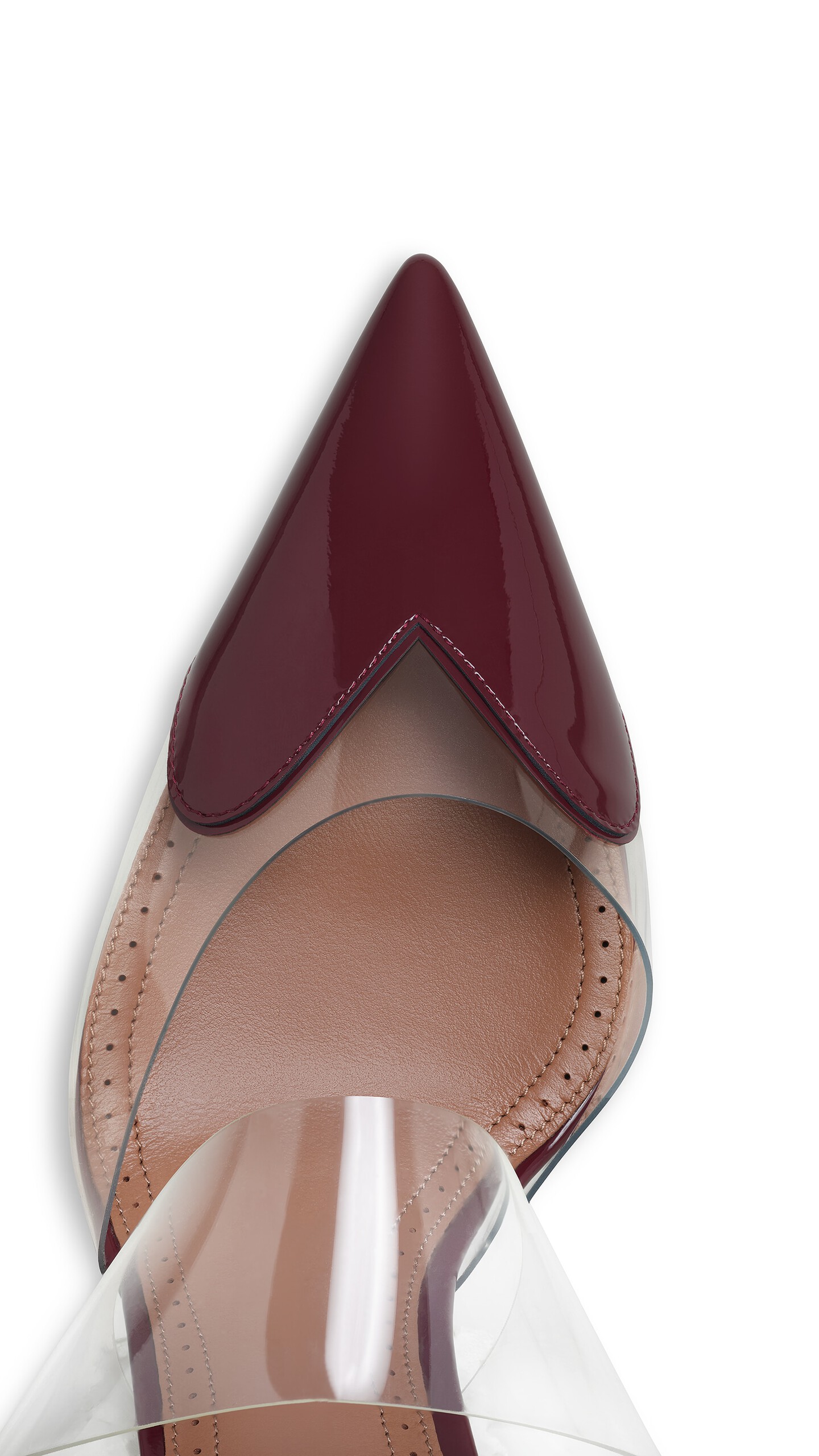 ALA&Iuml;A LE C&OElig;UR MULES IN PATENT LEATHER GARNET RED - View 4