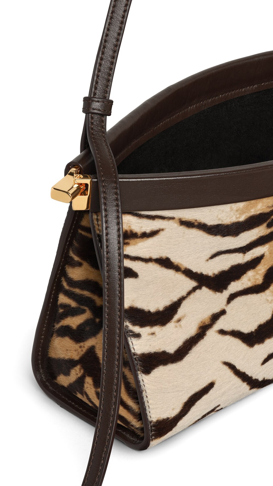 ALA&Iuml;A LE CLICK EAST WEST MEDIUM BAG IN HAIRCALF NATURAL - View 3