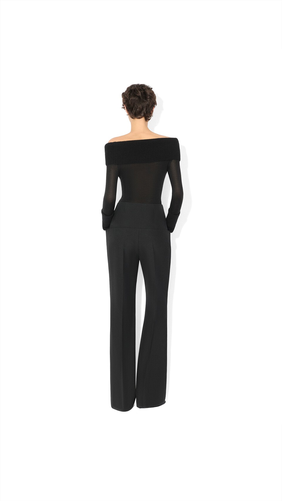 ALA&Iuml;A SCHULTERFREIER BODY AUS MERINOWOLLE ALAIA SCHWARZ - View 3