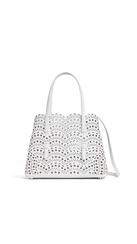 ALA&Iuml;A MINA 25 BAG IN VIENNE WAVE CALFSKIN OFF-WHITE