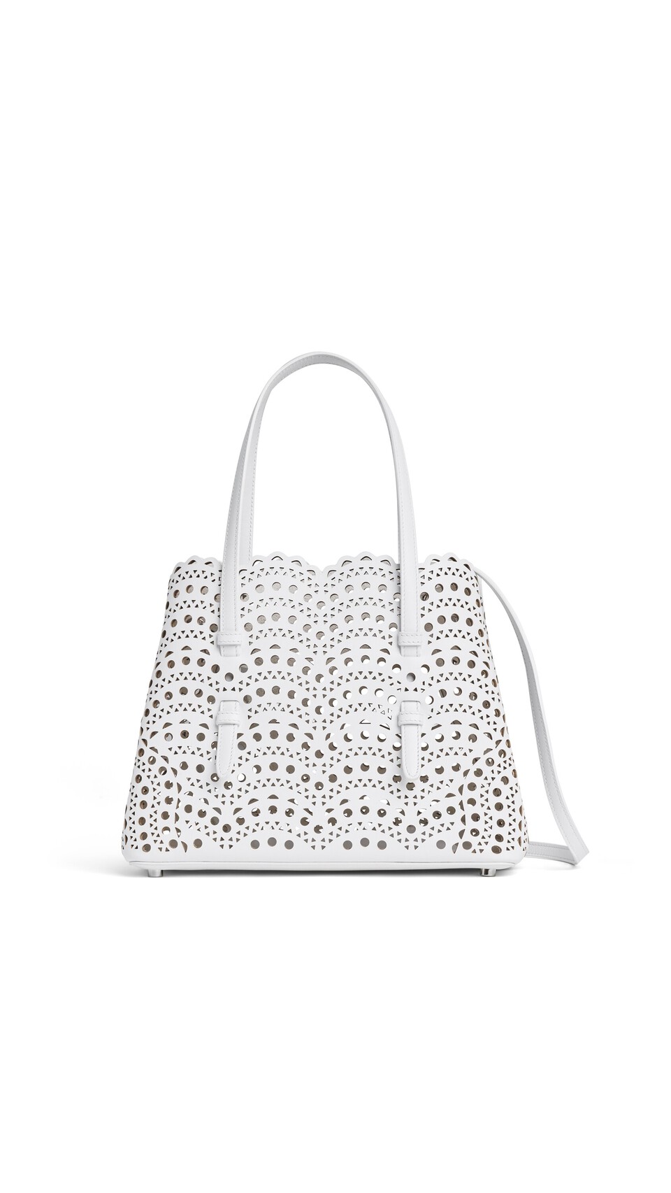 ALA&Iuml;A MINA 25 BAG IN VIENNE WAVE CALFSKIN OFF-WHITE