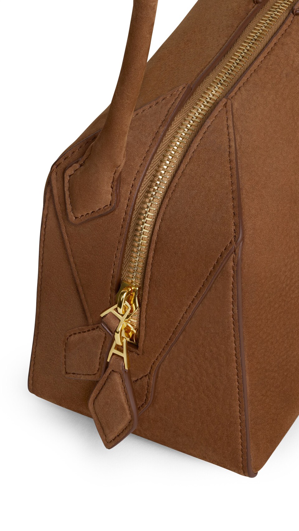 ALA&Iuml;A LE BOULEDOGUE SMALL BAG IN NUBUCK BROWN - View 3