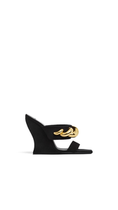 BLACK - ALA&Iuml;A WAVE JEWEL MULES IN SUEDE