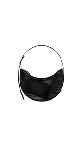 BLACK - ALA&Iuml;A ONE PIECE DEMI LUNE BAG IN FISHNET