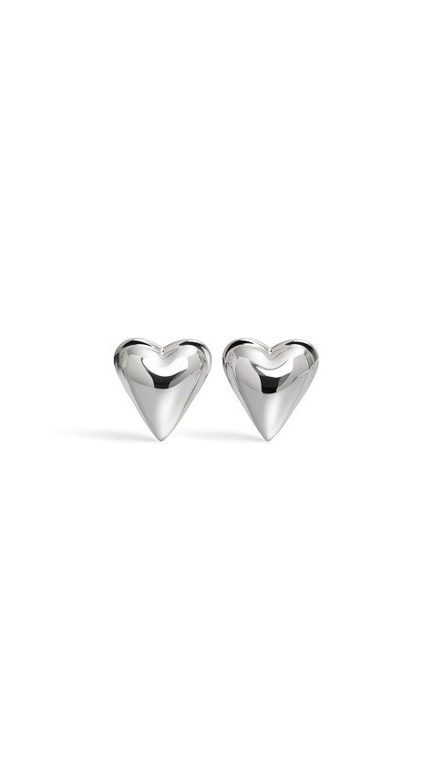 ALA&Iuml;A ORECCHINI LE C&OElig;UR BOMB&Eacute; ARGENTO BIANCO