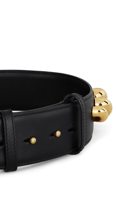 ALA&Iuml;A TORSION JEWEL BELT IN LEATHER BLACK - View 2