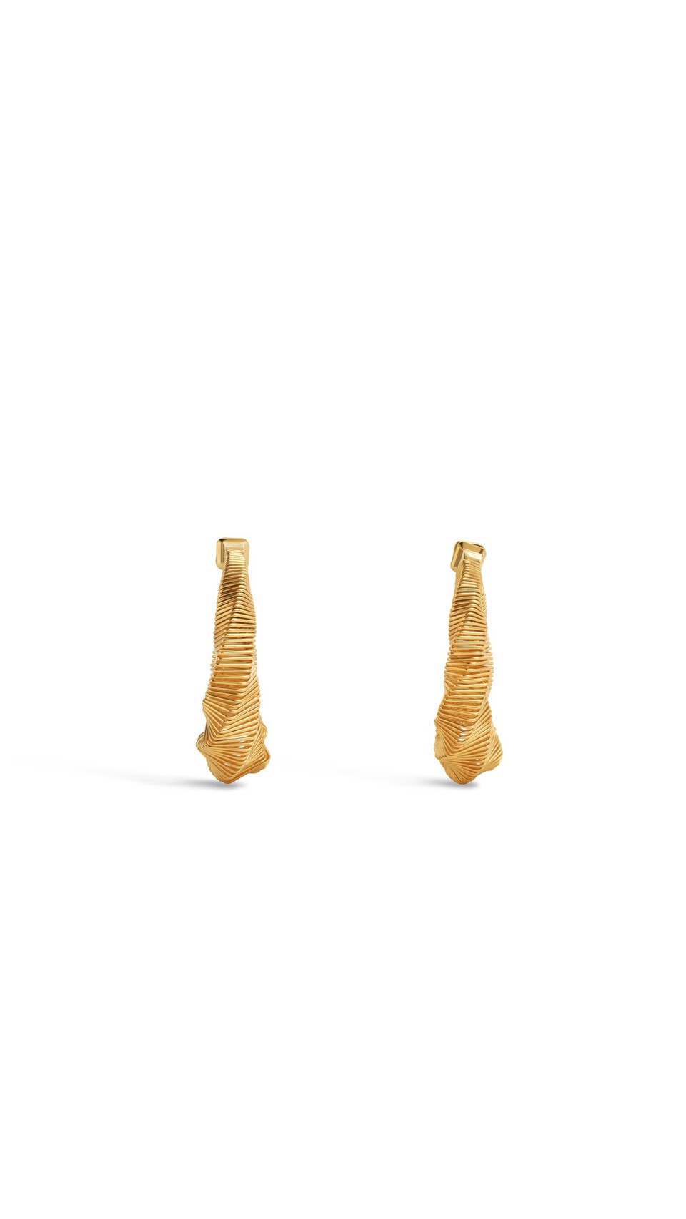 ALA&Iuml;A SPIRAL SQUARE HOOPS YELLOW GOLD METALS - View 3