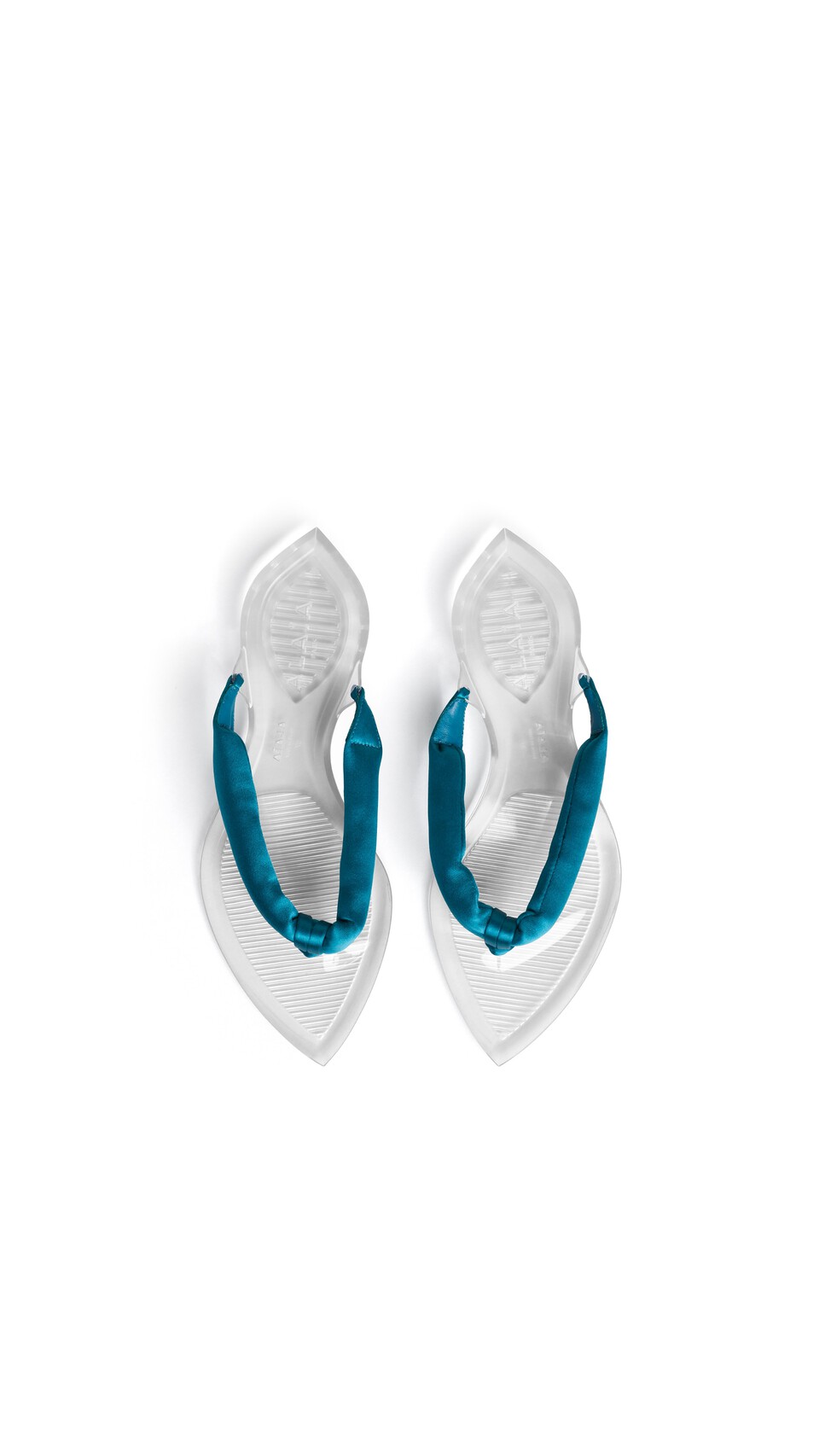 ALA&Iuml;A INVISIBLE THONG IN SATIN EMERALD - View 4