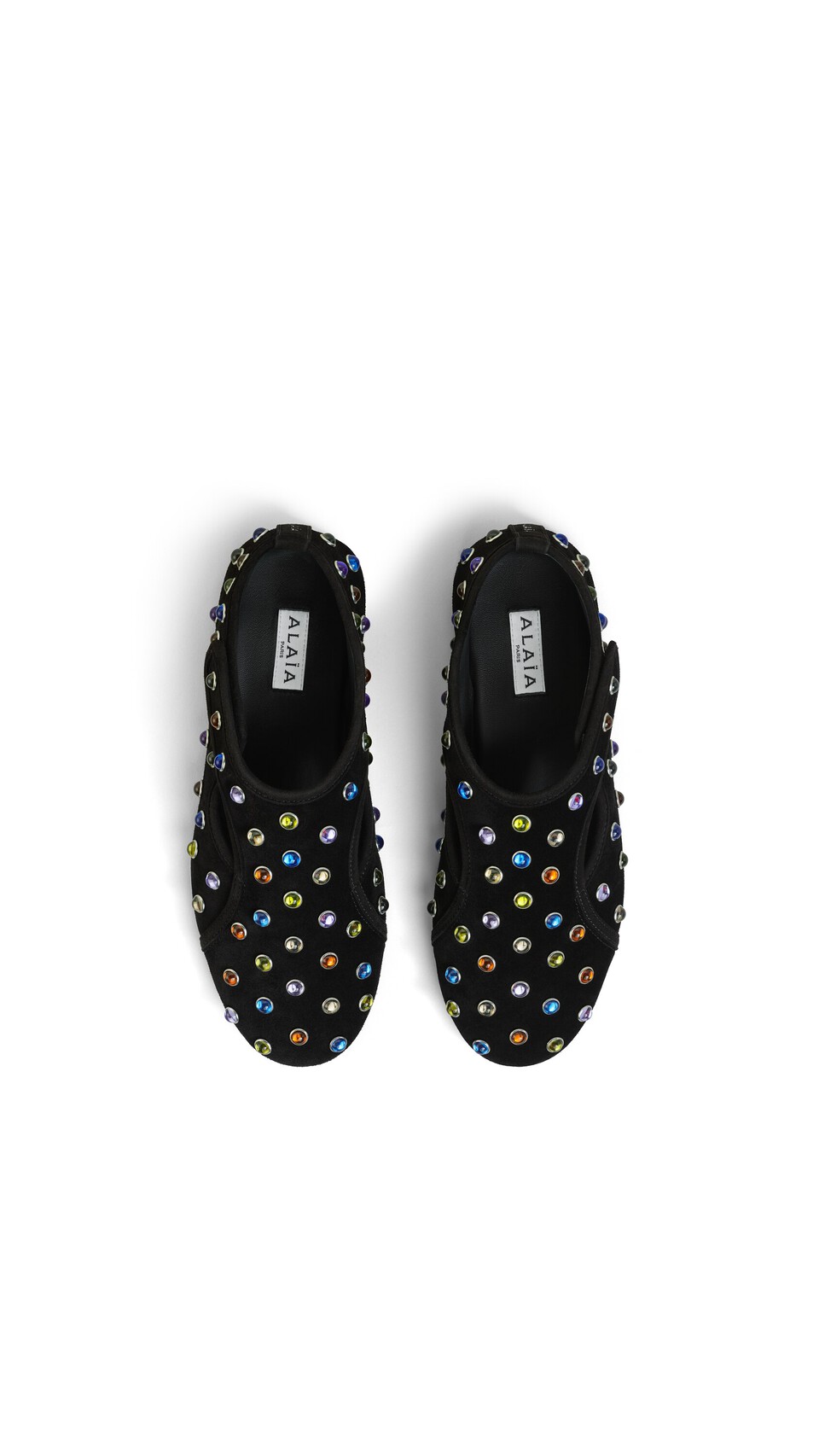 ALA&Iuml;A FLEX SLIPPERS IN SUEDE WITH BEADS BLACK/MULTICOLOR - View 4
