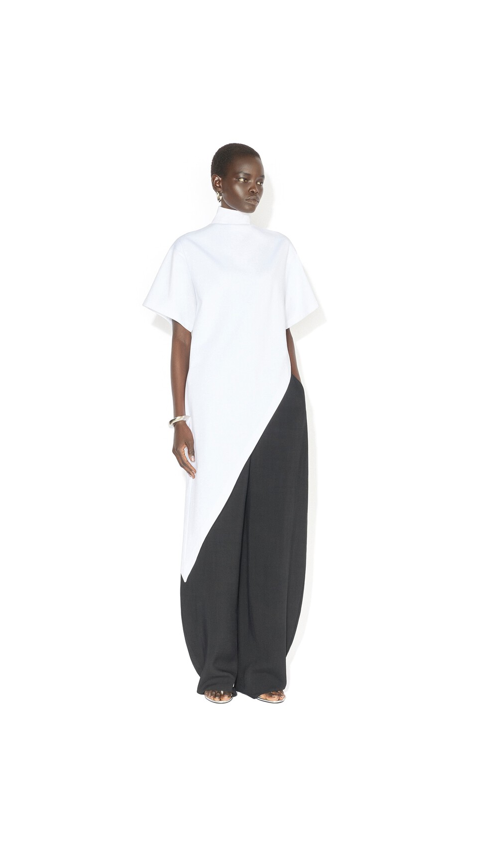 ALA&Iuml;A TRIANGLE COTTON JERSEY T-SHIRT WHITE - View 2