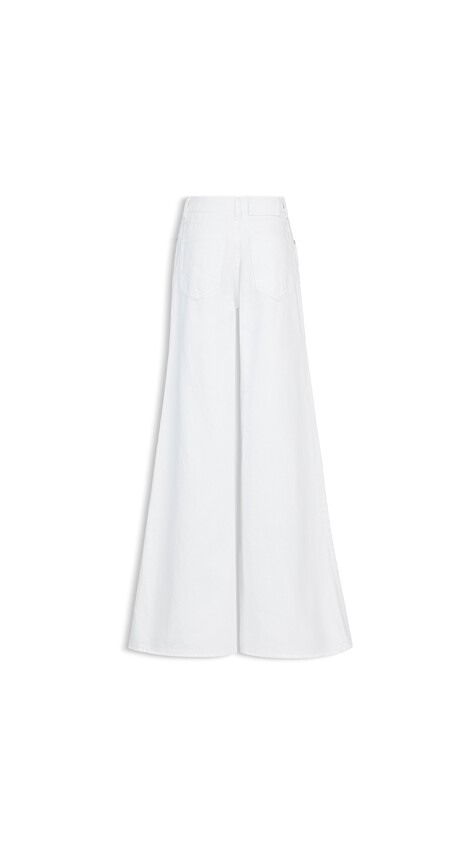 ALA&Iuml;A PALAZZO DENIM PANTS WHITE - View 2
