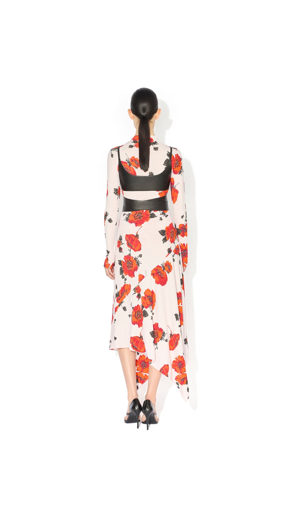 ALA&Iuml;A SECONDSKIN PRINTED BODYSUIT PINK/RED - View 3
