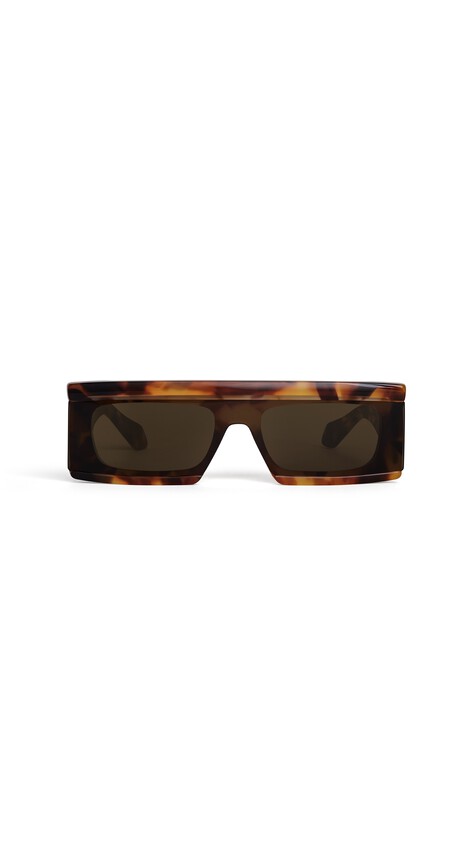 ALA&Iuml;A RECTANGULAR MASK SUNGLASSES HAVANA/BROWN
