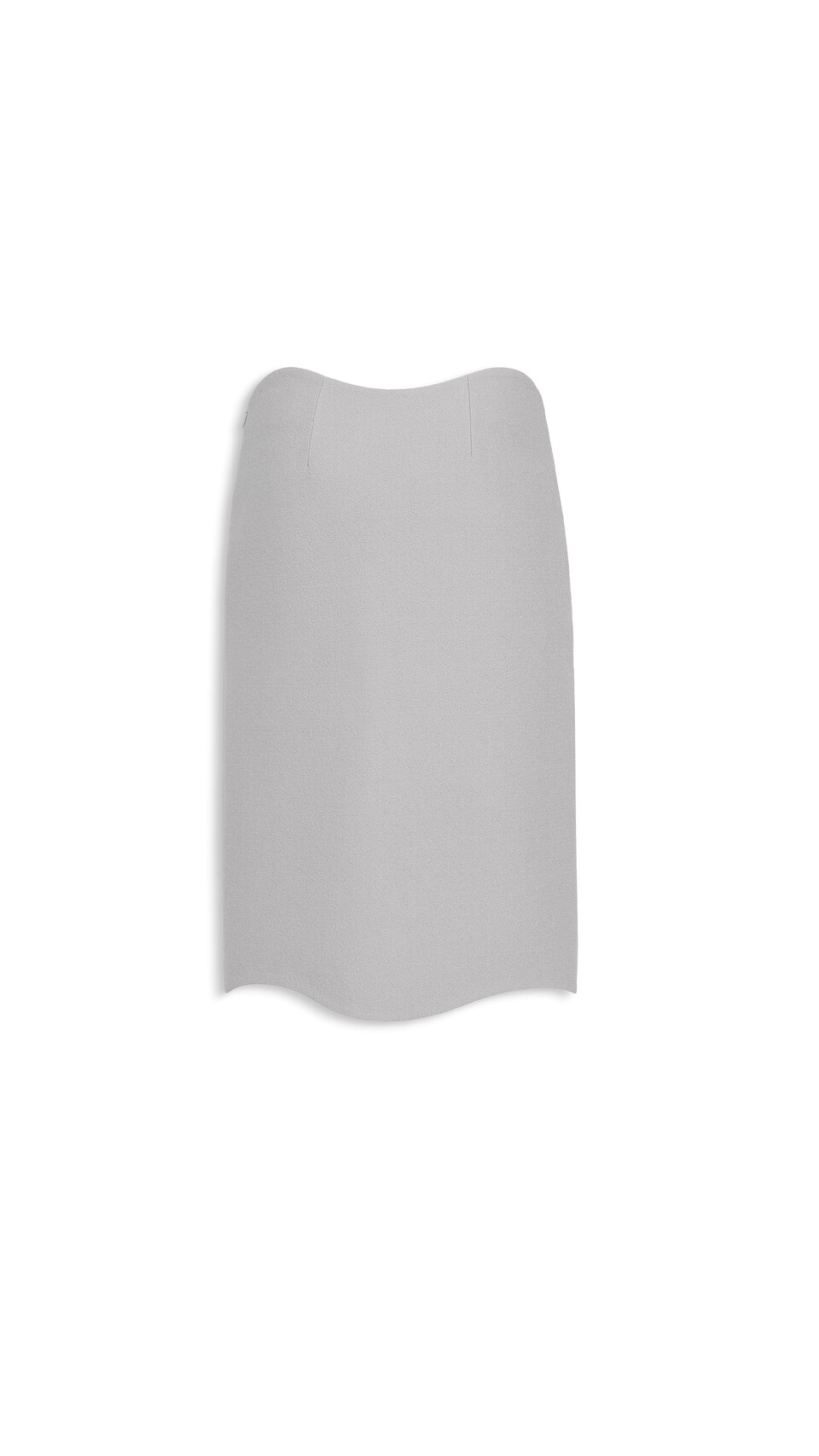ALA&Iuml;A CURVED WOOL CREPE SKIRT GREY - View 5