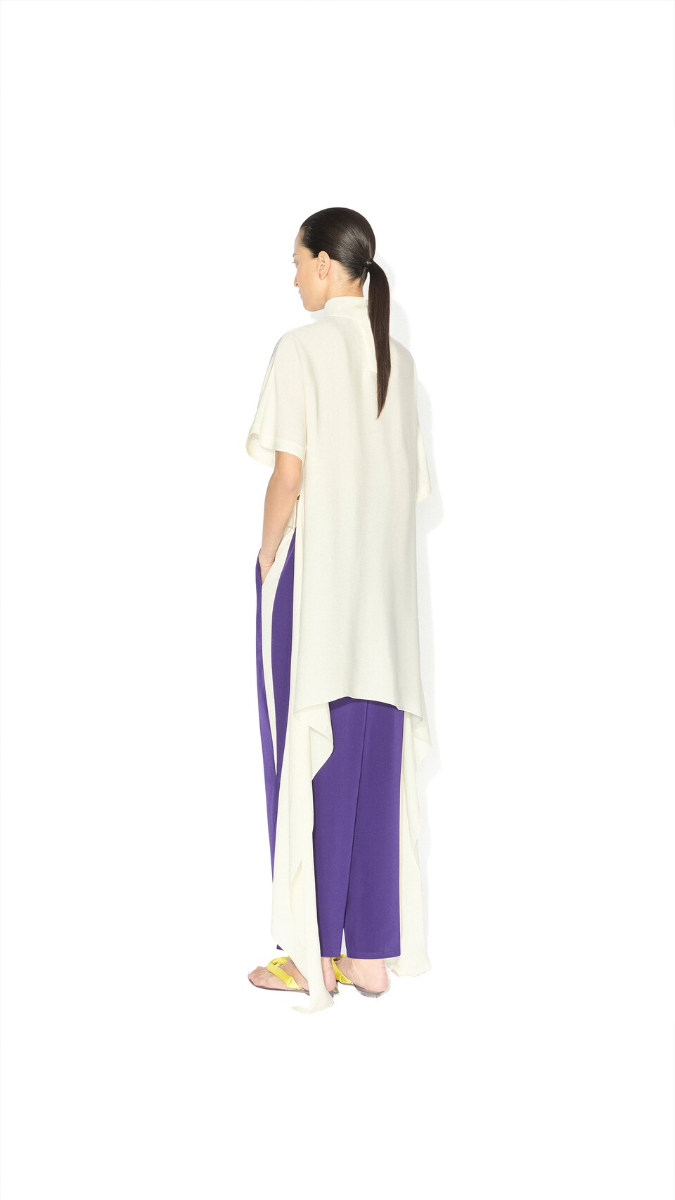 ALA&Iuml;A STRAIGHT CADY PANTS VIOLET - View 3