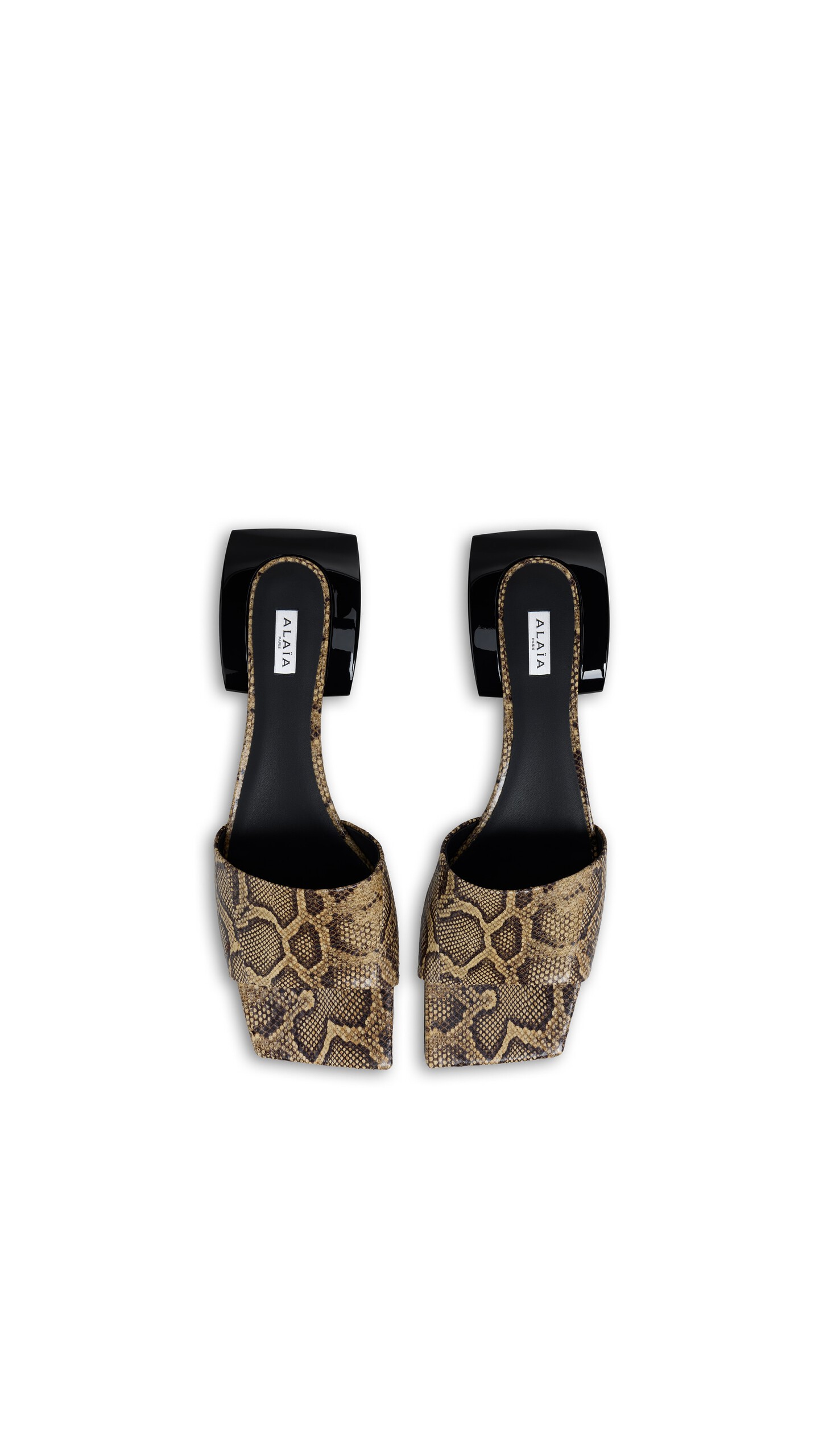 ALA&Iuml;A ELLIPSE MULES IN AYERS LEATHER HONEY - View 4