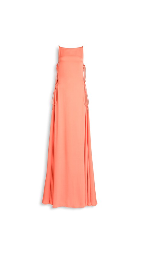 ALA&Iuml;A CADY TIED DRESS CORAL