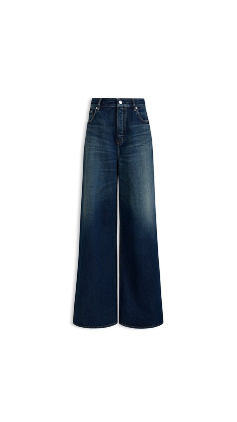 ALA&Iuml;A PALAZZO DENIM JEANS DOCK BLUE