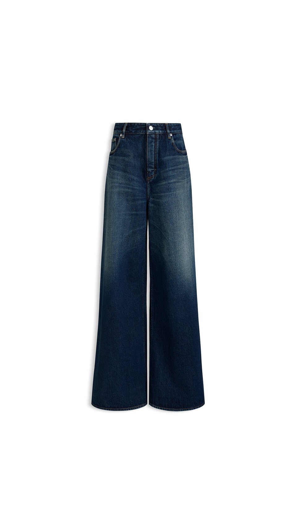 ALA&Iuml;A PALAZZO DENIM JEANS DOCK BLUE