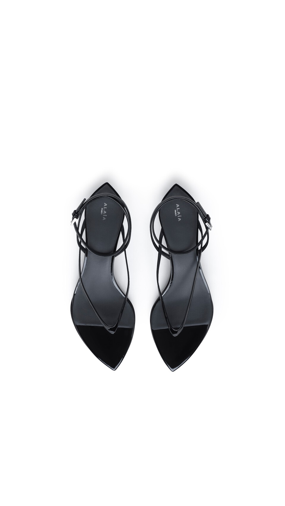 ALA&Iuml;A INVISIBLE THONG IN PATENT CALFSKIN BLACK - View 4
