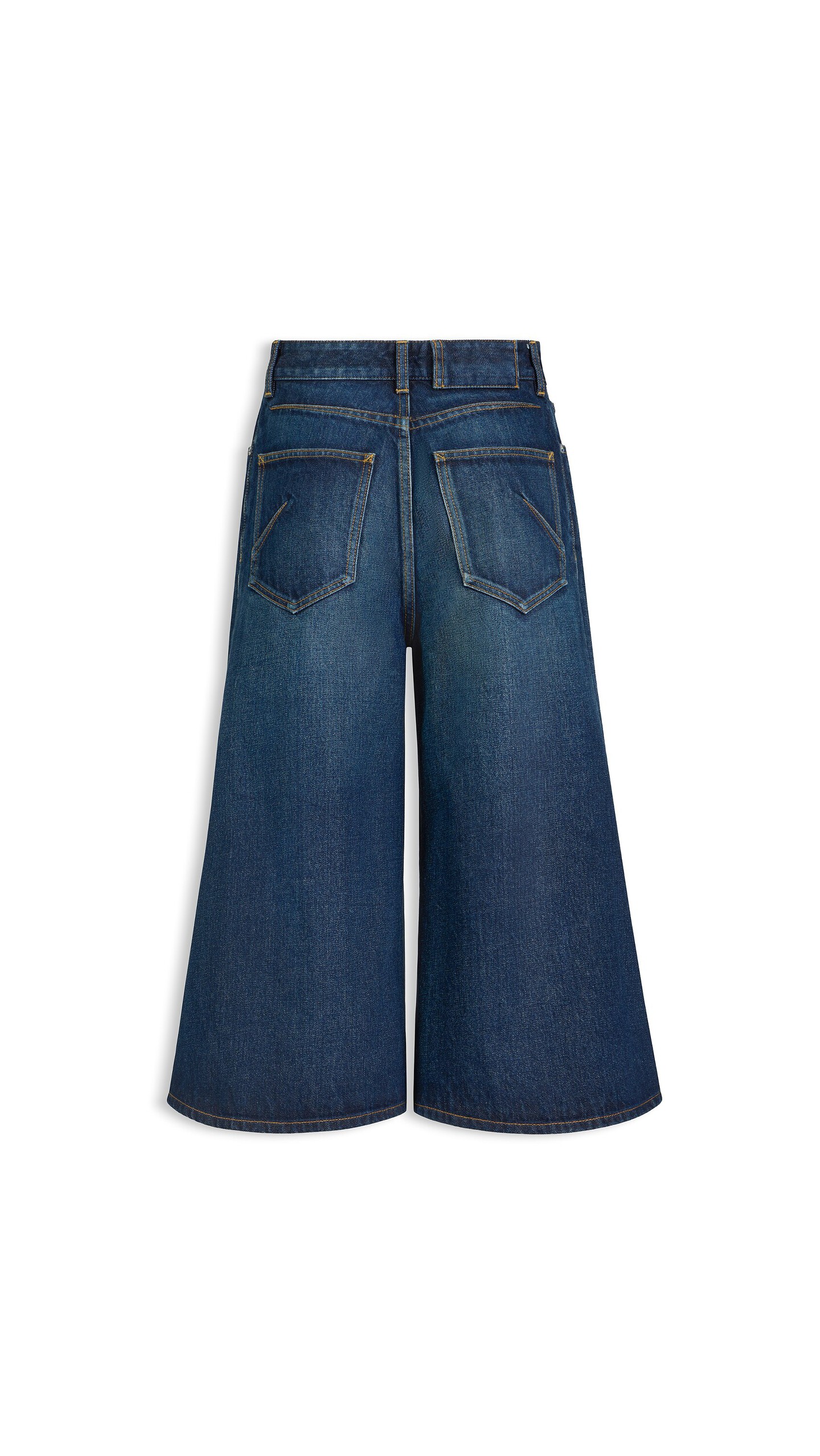 ALA&Iuml;A PALAZZO DENIM SHORTS DOCK BLUE - View 2