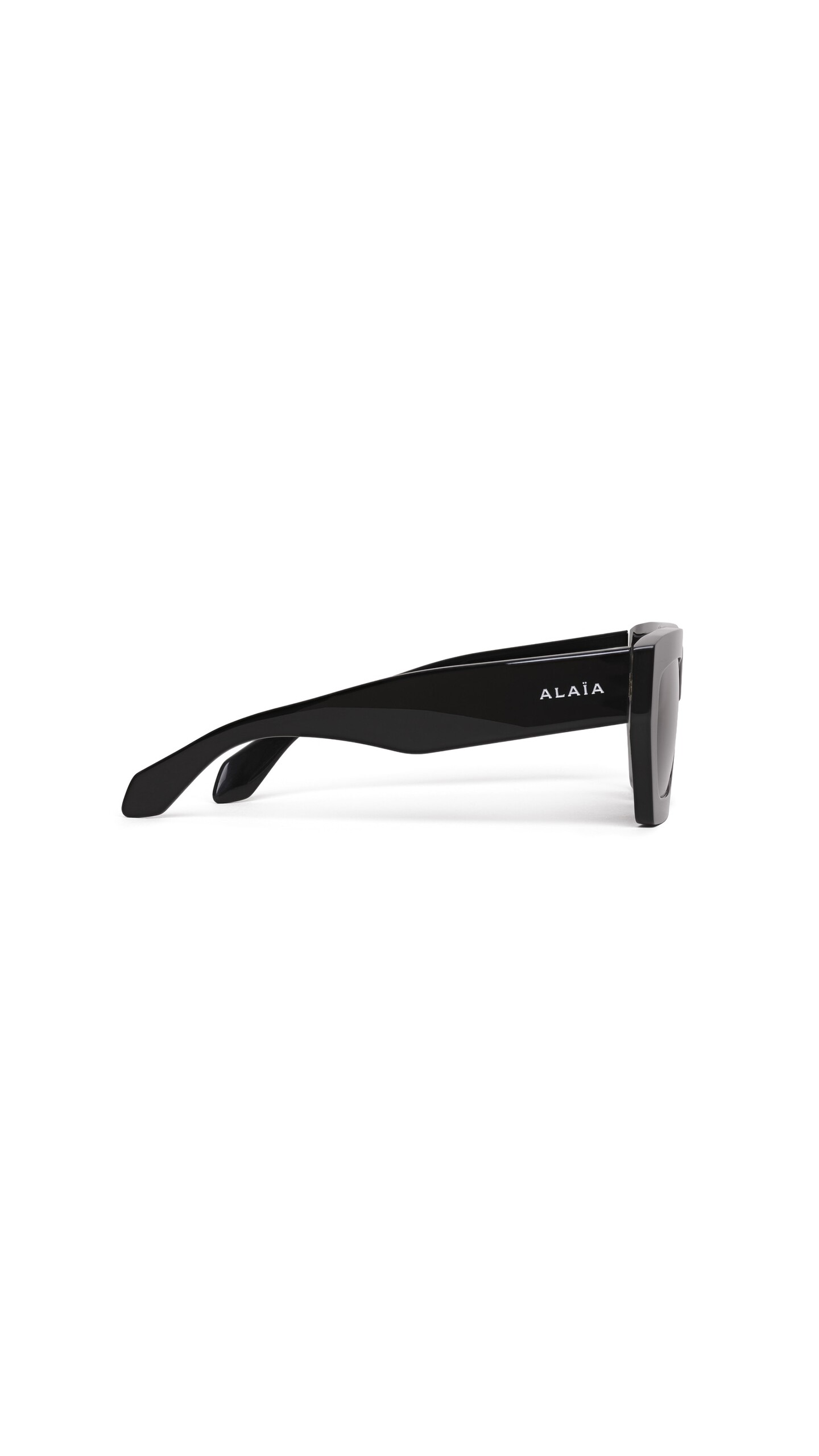 ALA&Iuml;A MELTED RECTANGULAR SUNGLASSES BLACK/GREY - View 2