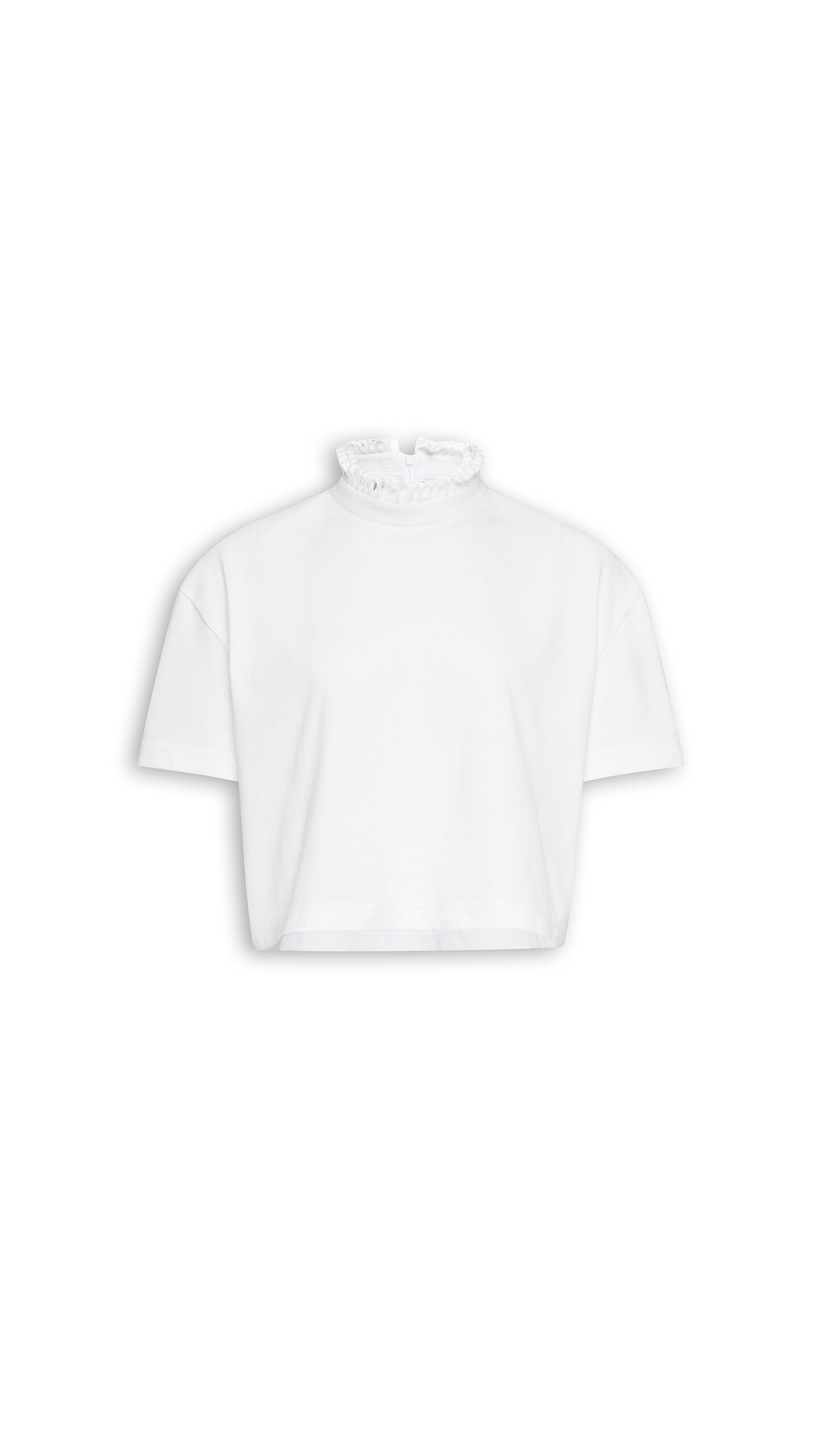 ALA&Iuml;A COTTON JERSEY CROPPED T-SHIRT WHITE