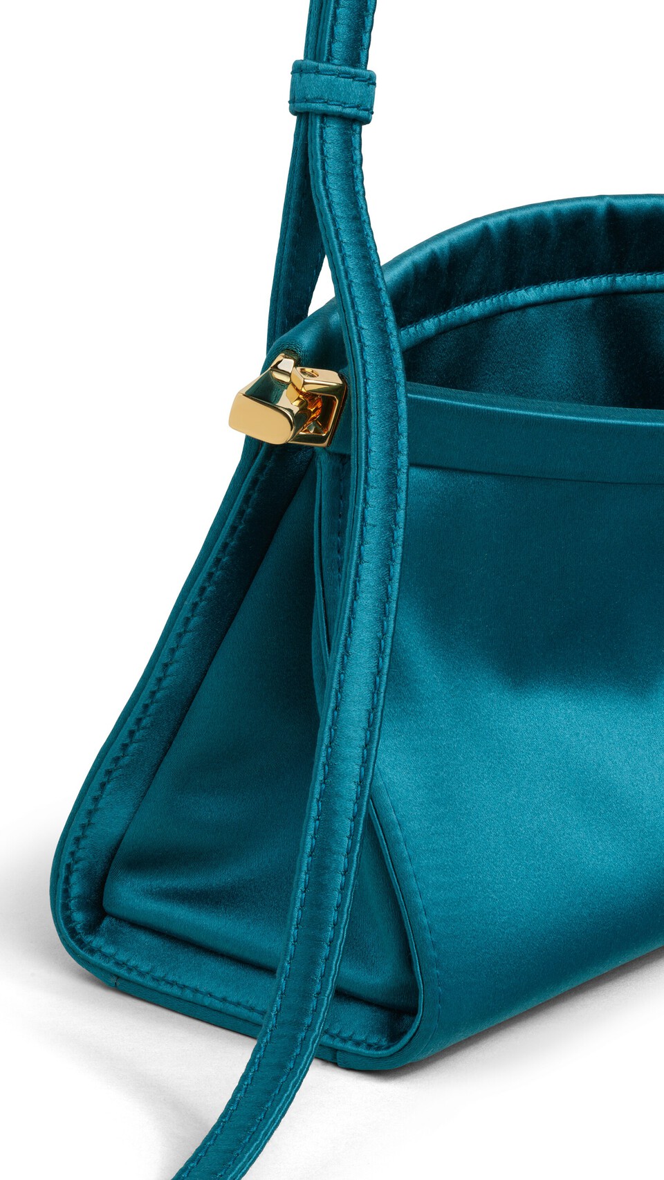 ALA&Iuml;A LE CLICK EAST WEST SMALL BAG IN SATIN EMERALD - View 3