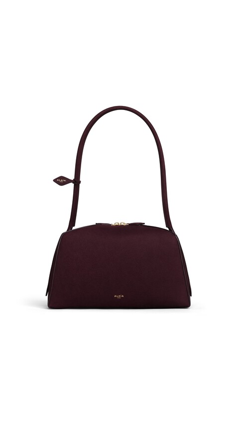 ALA&Iuml;A LE BOULEDOGUE BAG IN NUBUCK BORDEAUX