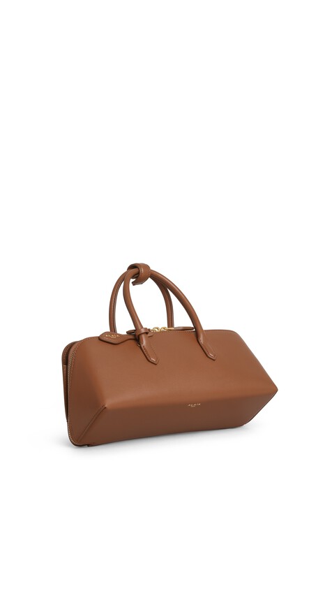 ALA&Iuml;A DELTA SMALL BAG IN BOX CALFSKIN AMBER - View 2