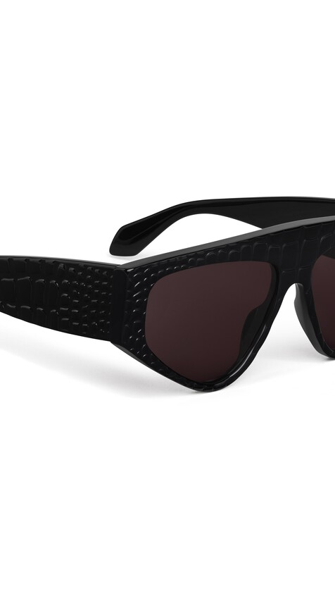 ALA&Iuml;A AVIATOR MASK SUNGLASSES BLACK - View 2