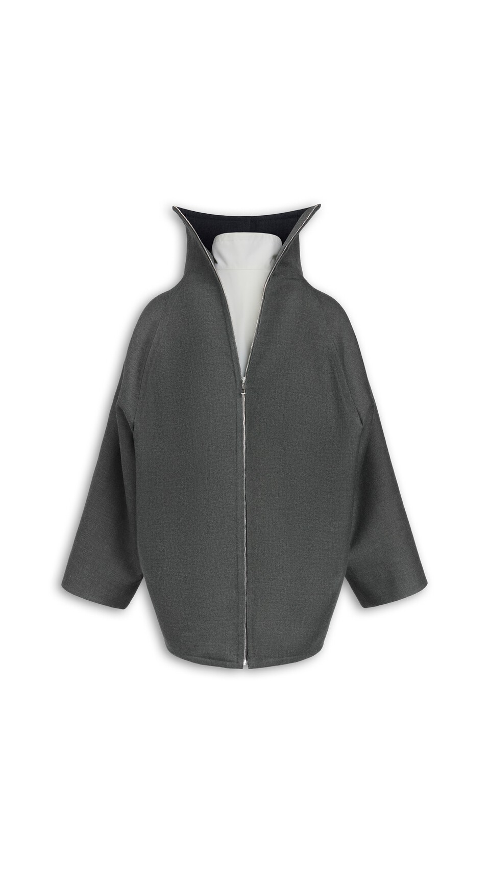 ALA&Iuml;A LAYERED WOOL COAT ANTHRACITE - View 5