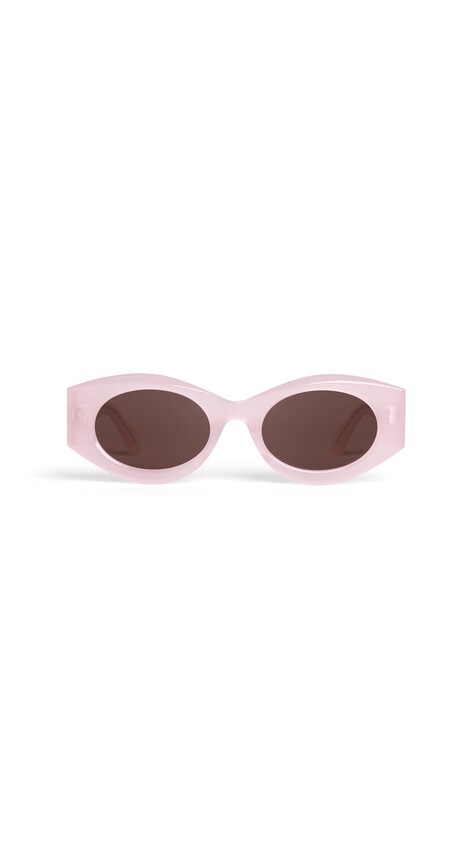 ALA&Iuml;A OVAL SUNGLASSES PINK/BROWN
