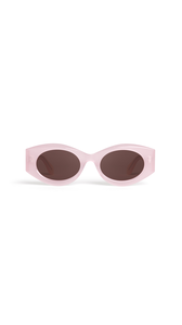 PINK/BROWN - ALA&Iuml;A OVAL SUNGLASSES