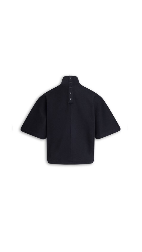 ALA&Iuml;A RIBBED COTTON HIGH NECK T-SHIRT BLACK - View 2