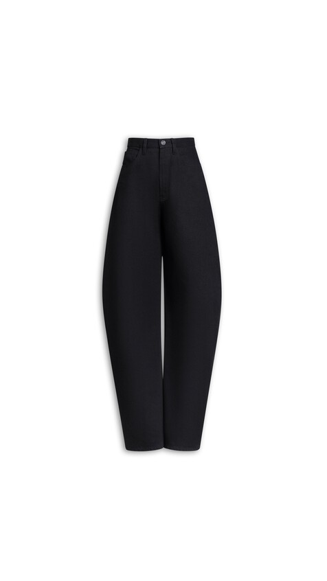 ALA&Iuml;A ROUND DENIM PANTS BLACK