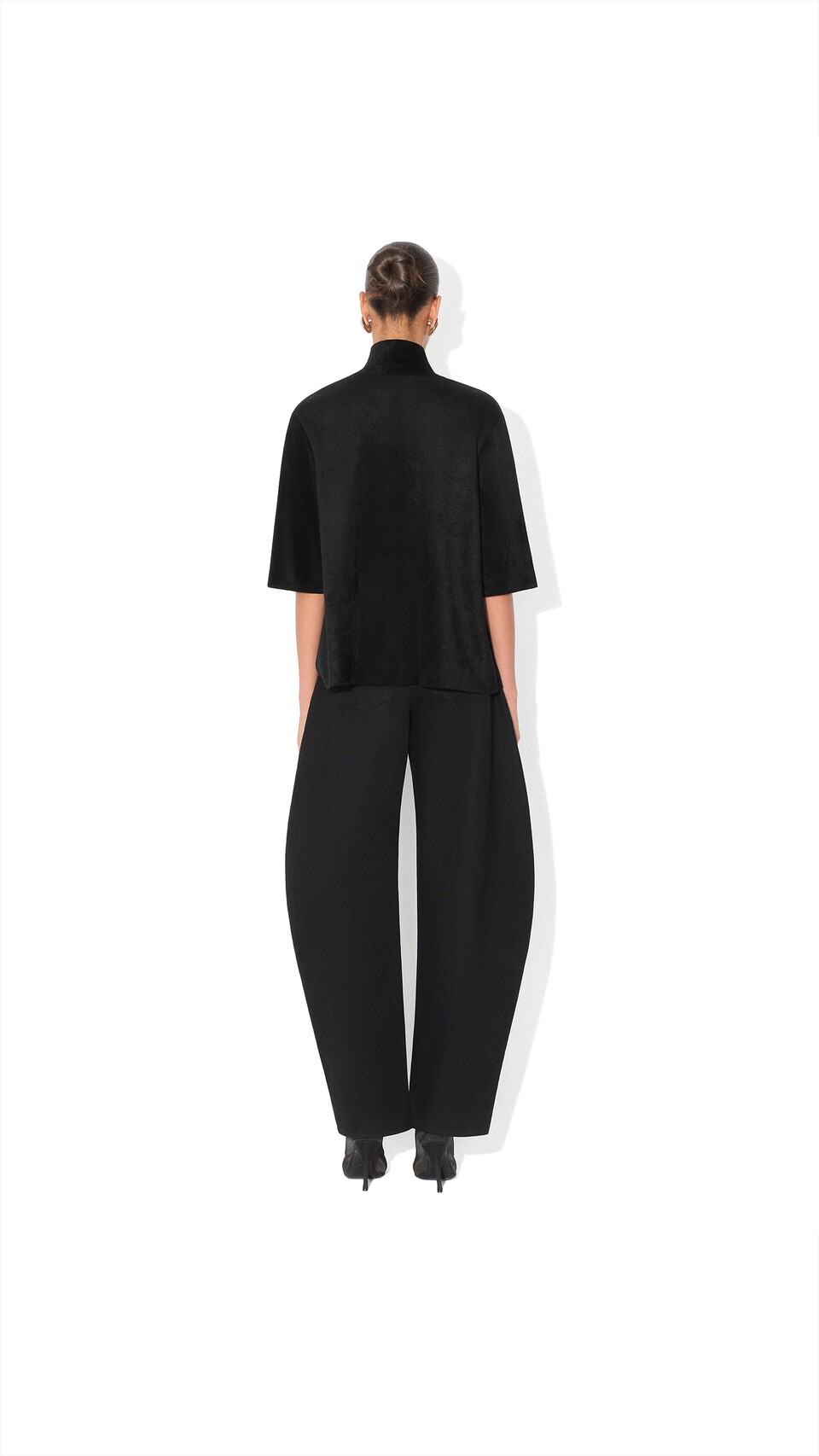 ALA&Iuml;A ROUND DENIM PANTS BLACK - View 4