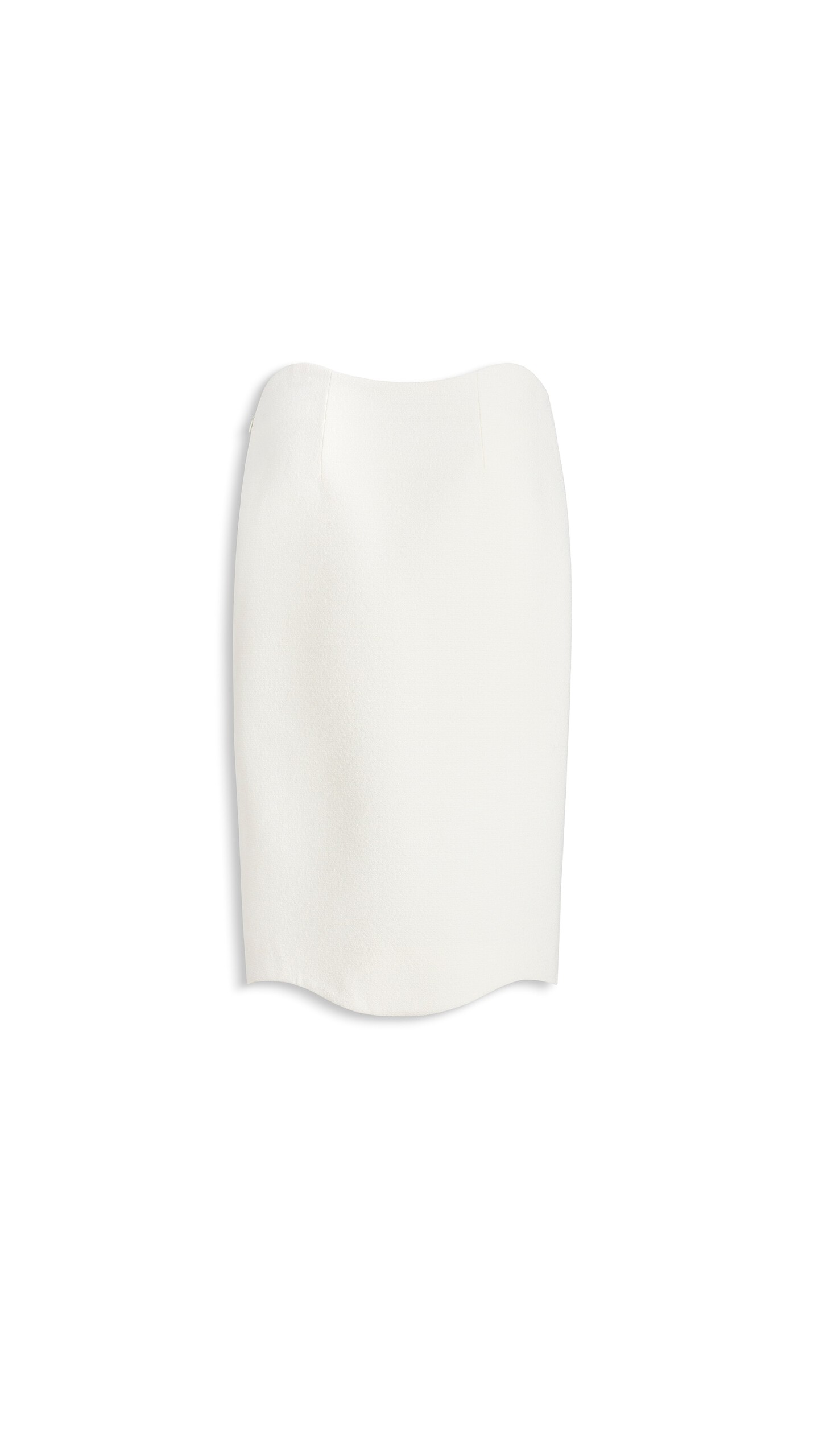 ALA&Iuml;A CURVED WOOL CREPE SKIRT IVORY - View 8