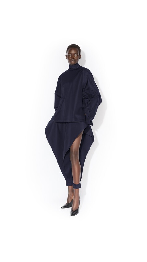 ALA&Iuml;A COTTON POINTED PANTS MIDNIGHT - View 2