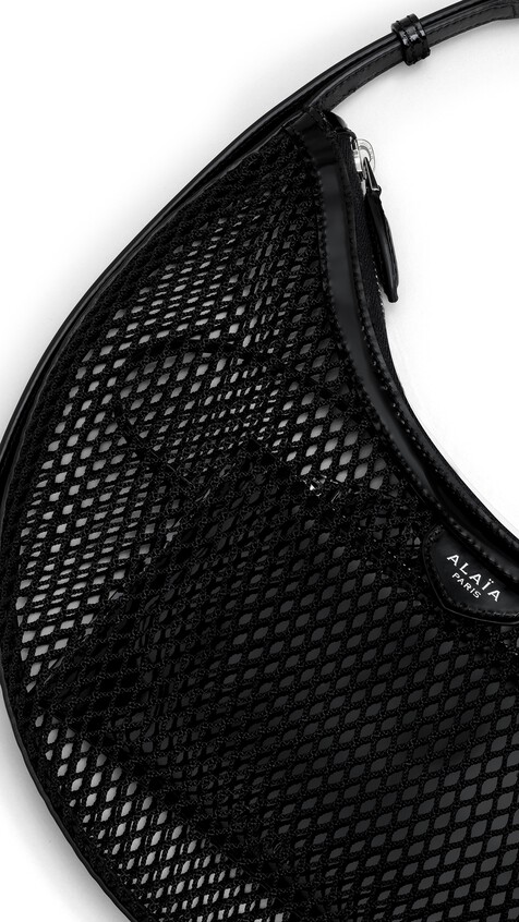 ALA&Iuml;A ONE PIECE DEMI LUNE BAG IN FISHNET BLACK - View 2